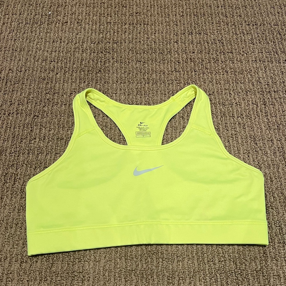 Neon yellow Nike Sports Bra size L
